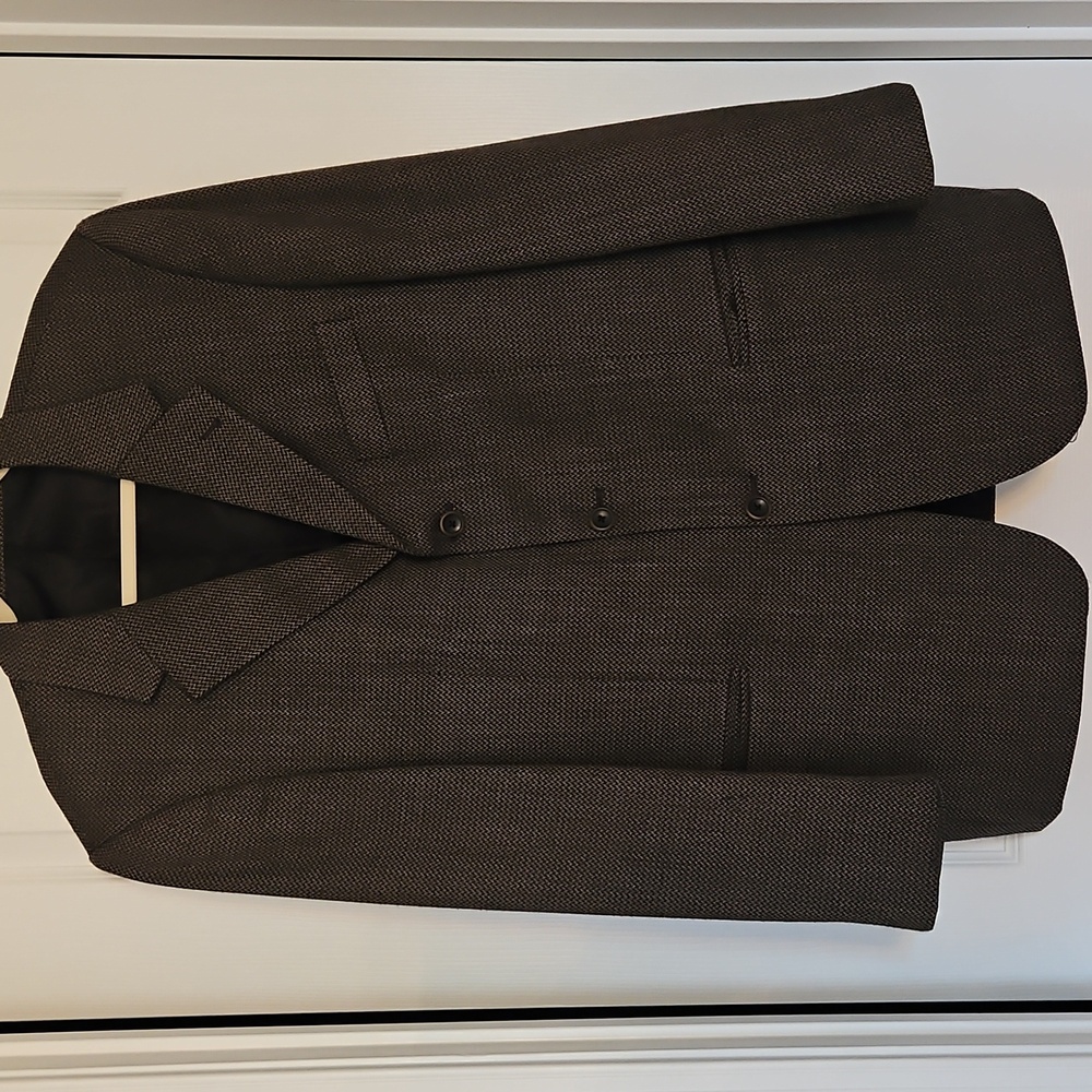 Classic Men's Blazer in Brown And Black Herringbone